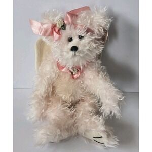 Bearington Collection Pink Charity Bear 13" Angel Wings Plush Stuffed Animal USA